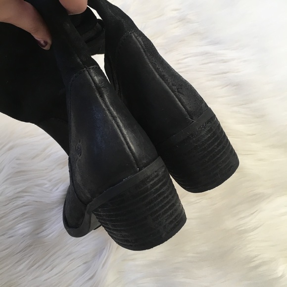 Born Black Suede Leather Buckle Boots - Picture 6 of 8